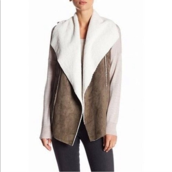 SUSINA Faux Suede & Shearling Cozy Tan Vest Small - Picture 11 of 14